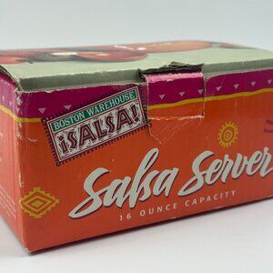 Boston Warehouse 1993 Terra Cotta Salsa Server With Spoon 16oz - New in Box